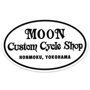 MOON Custom Cycle Shop Oval Decal