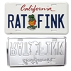 California License Plate (white base) "RAT FINK"