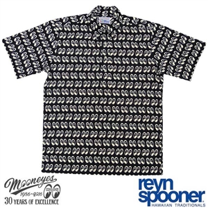 Reyn Spooner x Moon Equipped Pullover/Button Down Shirt (Black version)