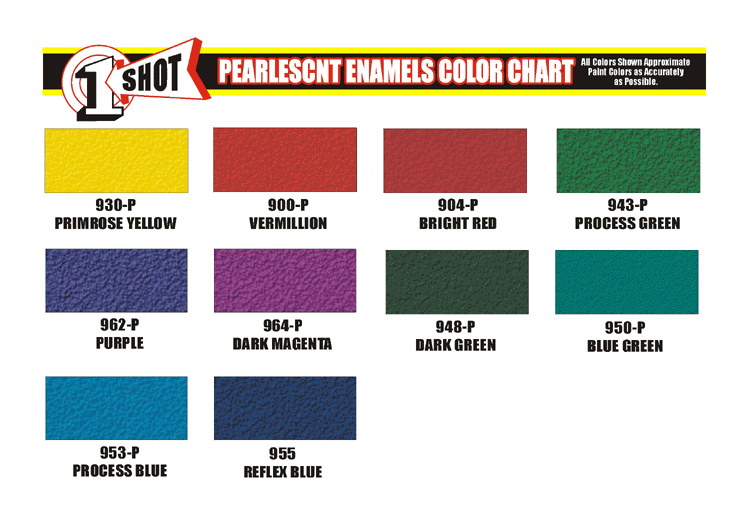 One Shot Paint Color Chart
