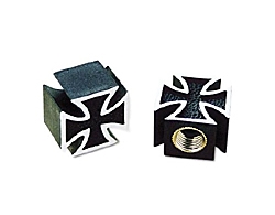 Iron Cross Valve Stem Caps Black
