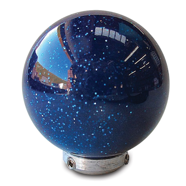 White Ball 12 American Shifter 22433 Blue Metal Flake Shift Knob with 16mm x 1.5 Insert