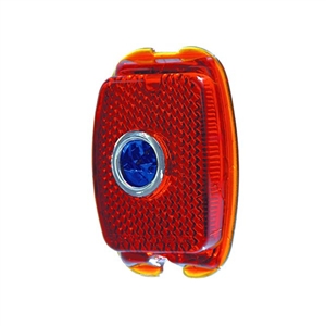 Old School Glass Tail Light Lens with Blue Dot