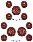V8 Red Steelie Gauge Set