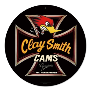 Clay Smith Genuine Black Round Metal Sign
