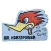 Mr. Horsepower White Iron-on Patch
