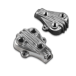 Polished Aluminum Triangle 3-port Fuel Block
