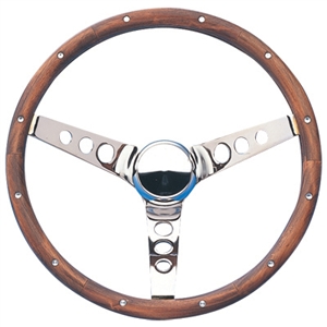 Walnut Chrome Spoke Steering Wheel