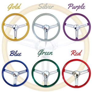 15" California Metal Flake: Slotted Spoke Steering Wheels