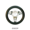 8-1/2 inch Round Hole 3-Spoke Steering Wheel - Black