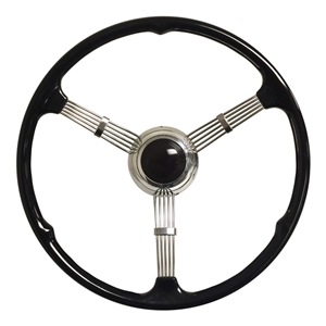 1935-37 Style Banjo Steering Wheel Kit | Black Button