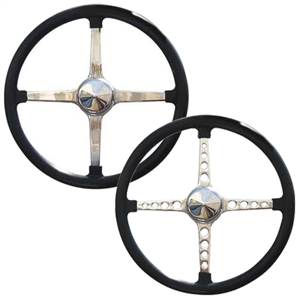 4 Spoke Black Leather 15" Steering Wheel