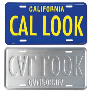 Blue/Yellow CA License Plate - CAL LOOK