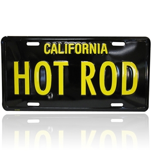 Black/Yellow License Plate - HOT ROD