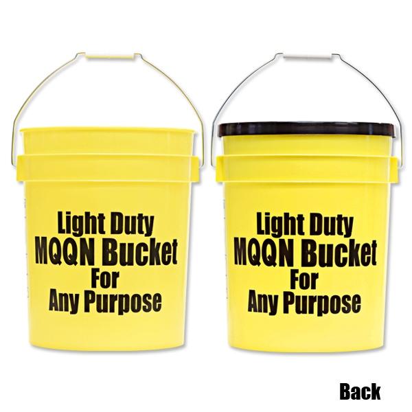 Yellow Light Duty MQQN 5-Gallon Any Purpose Bucket with Black Lid