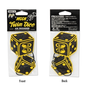 thumbnail image 2 of Moon Eyes Mooneyes Fuzzy Dice – MG878YE, Classic Hot Rod Interior, New 2 of 3