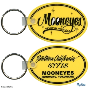 Mooneyes Oval Rubber Keychain - Yellow