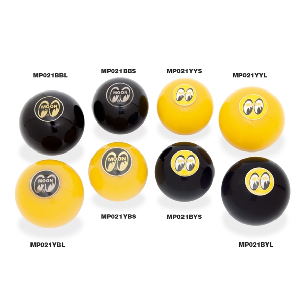 Mooneyes MOON Original Universal Shifter Knobs: Yellow or Black