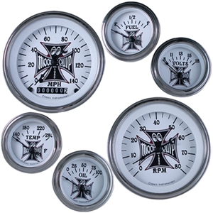 MOON Iron Cross 6 Gauge Set - White Face