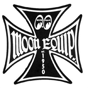 Moon Equipped Iron Cross Logo Sticker - Black