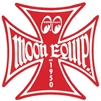 Moon Equipped Iron Cross Logo Sticker - Red