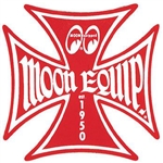 Moon Equipped Iron Cross Logo Sticker - Red