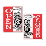 Rat Fink OPEN CLOSED Message Board Sign - Vertical