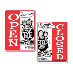 Rat Fink OPEN CLOSED Message Board Sign - Vertical