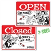 Rat Fink OPEN CLOSED Message Board Sign - Horizontal