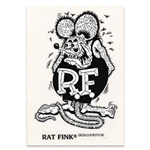 Rat Fink Standing B&W Decal - Large
