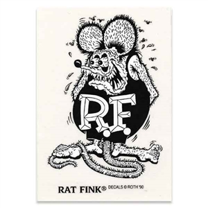 Rat Fink Standing B&W Decal - Large