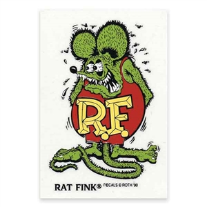 Rat Fink Standing Green Color Decal - Large