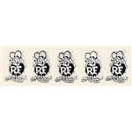 Rat Fink 5 B&W Small Sticker Strip
