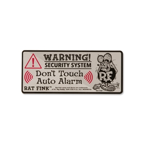Rat Fink Security Sticker Label Warning Sign
