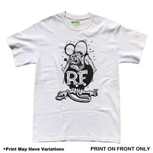 Rat Fink Black Design T-shirt - White