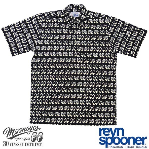 Reyn Spooner x Moon Equipped Pullover/Button Down Shirt (Black version)