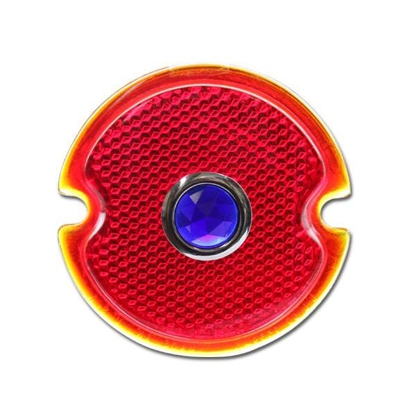 1937 Ford Tail Light Glass Lenses With Blue Dots – Pair, Red Glass